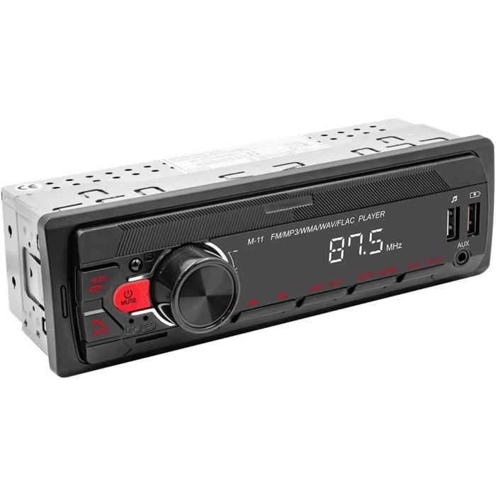 Autoradio 1 Din Bluetooth, 7 Pouces Auto Retractable HD Écran Tactile
