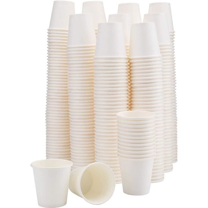 Gobelets En Carton Biodégradables BORNOVA - Lot De 300, 4 Oz (120 Ml) | Avec Agitateurs En Bois - Pour Boissons Chaudes/Froides