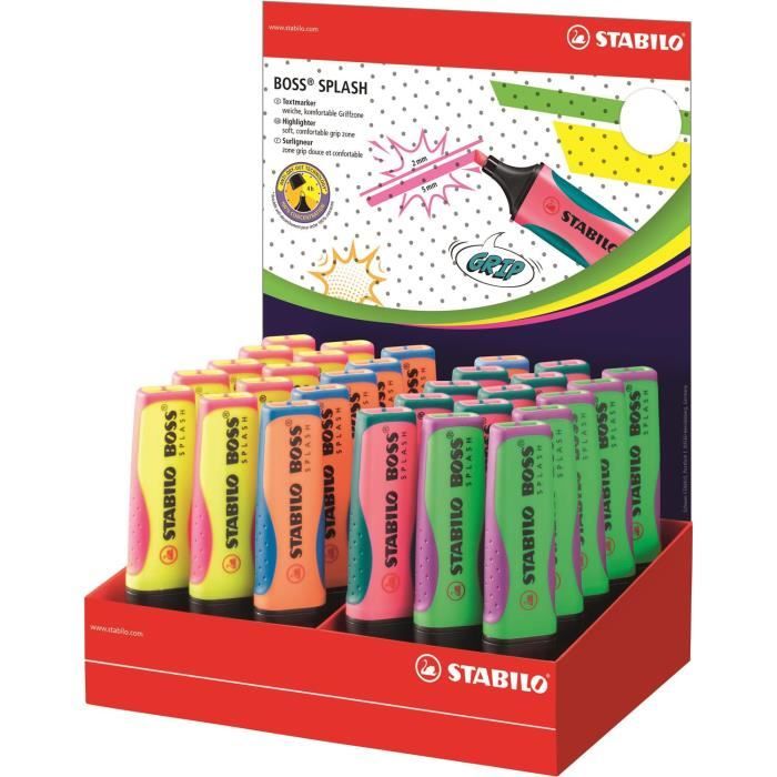 Etui 4 surligneurs STABILO BOSS SPLASH Coloris assortis Surligneur