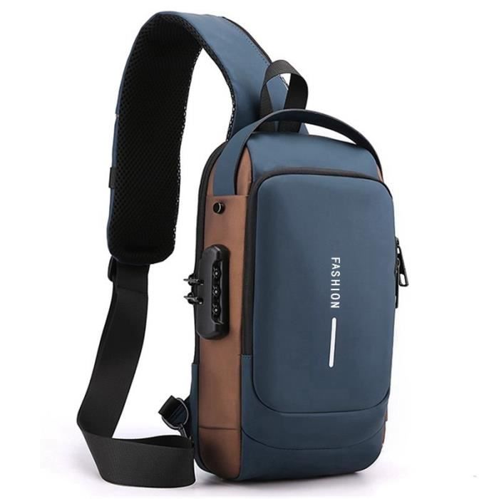 Sac à Bandoulière Tactique Antivol Homme - Nylon, Léger, Compartiments (Sans Marque)