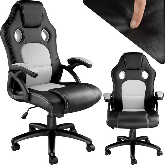 TecTake TECTAKE Chaise de Bureau Design Gamer TYSON Hauteur Réglable Confortable 