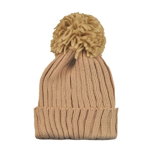 bonnet pompon beige
