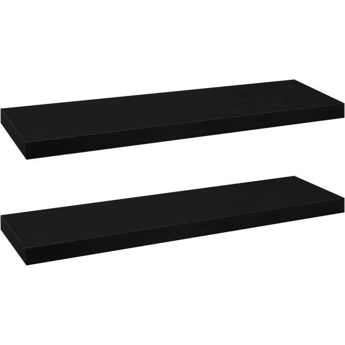 Étagère Murale Pour Panneaux Acoustiques - Métal Noir - 3 Tailles (17,2x10 Cm, 25,2x10 Cm, 41,2x15 Cm) - Fixation Facile