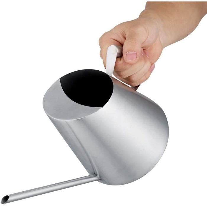 Arrosoir Plantes Acier Inoxydable 1500ml - Long Bec, Design Élégant Intérieur Et Extérieur (Noir)