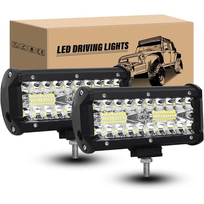 2 Phares LED Travail 18W 12V/24V - Barre Lumineuse 18cm - Pour 4x4, Camping, Utilitaire - NEUFS