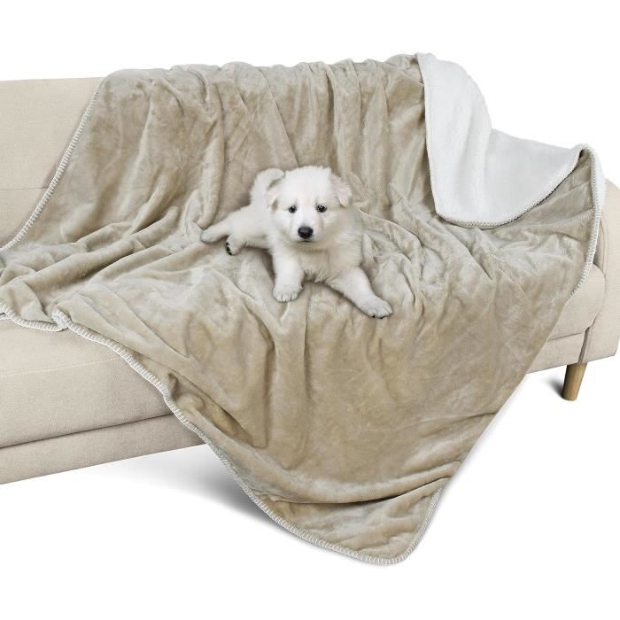 Couverture Imperméable Chien Chat 152x127 Cm - Polaire Et Flanelle - Protection Canapé, Lit, Meubles - Lavable Machine