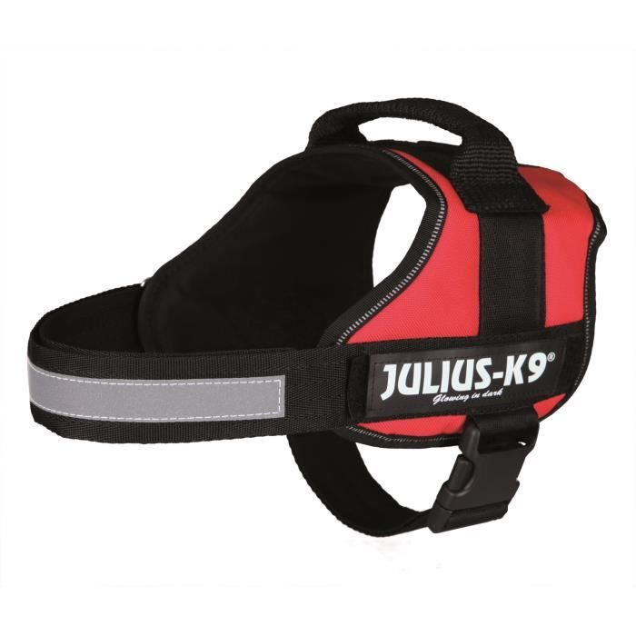 Harnais Power Julius-K9 - 0 - M-L : 58-76 cm-40 mm - Rouge - Pour chien