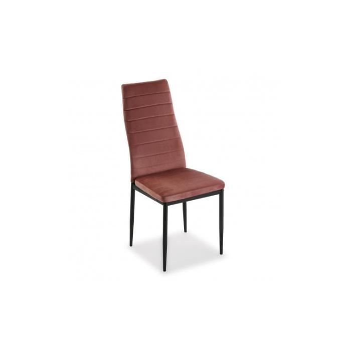 chaise - versa - valentyna - tissu et métal - rose et noir