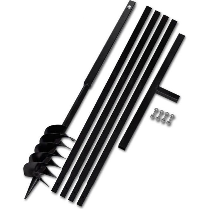 vidaXL Tarière de sol avec manche 120 mm et tube d'extension 5 Acier