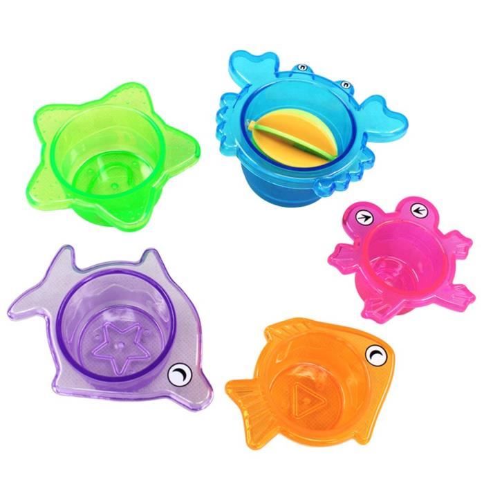 5pcs Sea Animal Bebe Bain Jouets En Plastique Tasse Empilable Bathtime Fun Toys Pour Tout Petits Et Enfants M1133 Cdiscount Pret A Porter