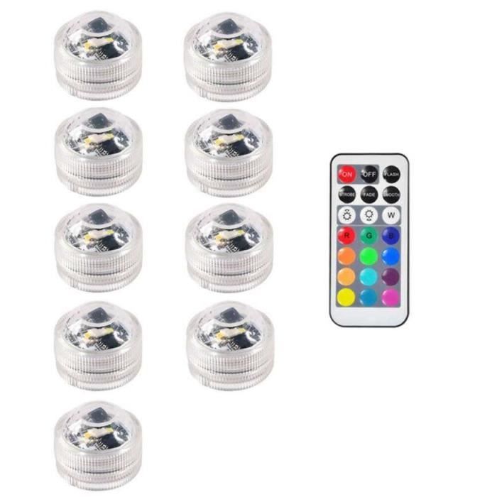 Lot De 2 Spots LED RGB Sous-marins Avec Télécommande – éclairage Pour Piscine, Bassin, Aquarium