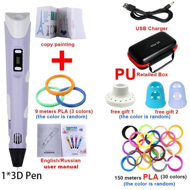 Stylo imprimante 3D,Purple-150m--Stylo De Dessin 3d Pour Enfants ...