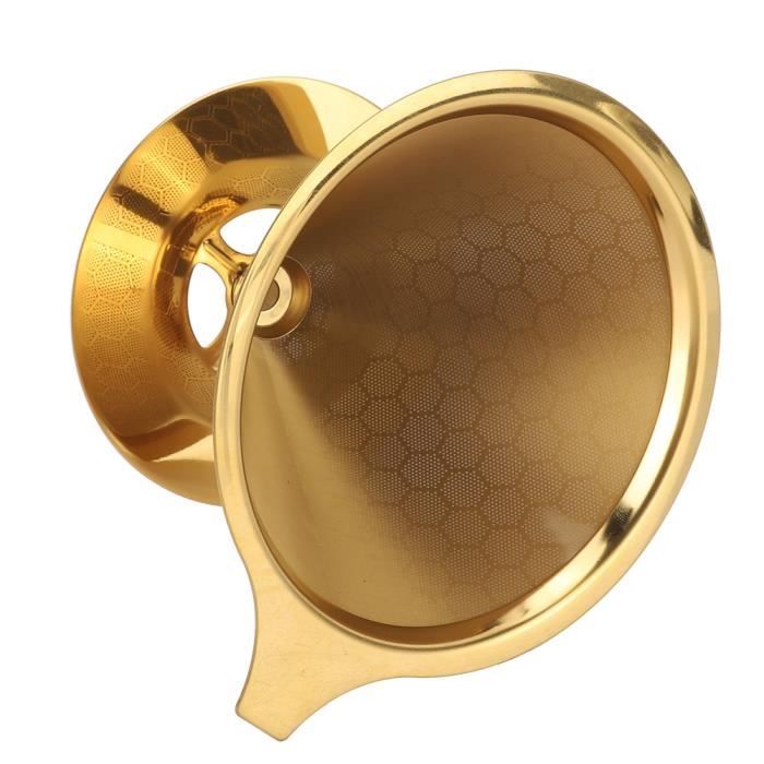 Filtre à Café Permanent Réutilisable Ounona - Doré, Pour Cafetières à Cône (type V60, Melitta...)