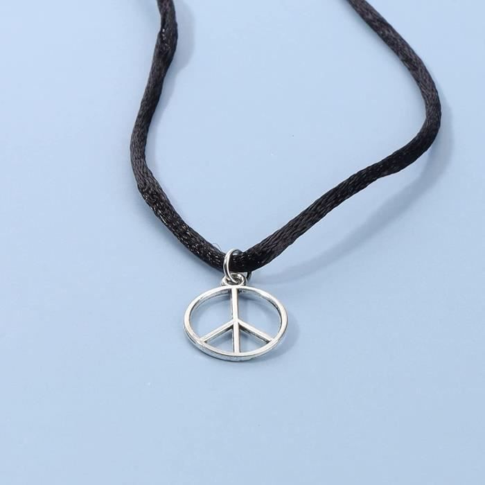 MILAKOO Collier Ras Du Cou Réglable Cœur Avec Chaînes - Lot De 2 - Style Gothique Femme