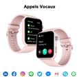 Montre Connectée Femme Appel SmartWatch de Fitness Blackview Tracker d'Activit pour Android iOS Samsung XIAOMI Iphone Rose-1