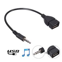 Adaptateur Auxiliaire (3,5 Mm Mâle) Vers USB (2,0 Femelle) - Pour Connecter Une Clé USB à L'entrée AUX Voiture - Lecture MP3