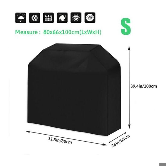 Housse Barbecue Oxford 210D - 91,4x66x61 Cm - Protection Intempéries, Élastique Incrusté