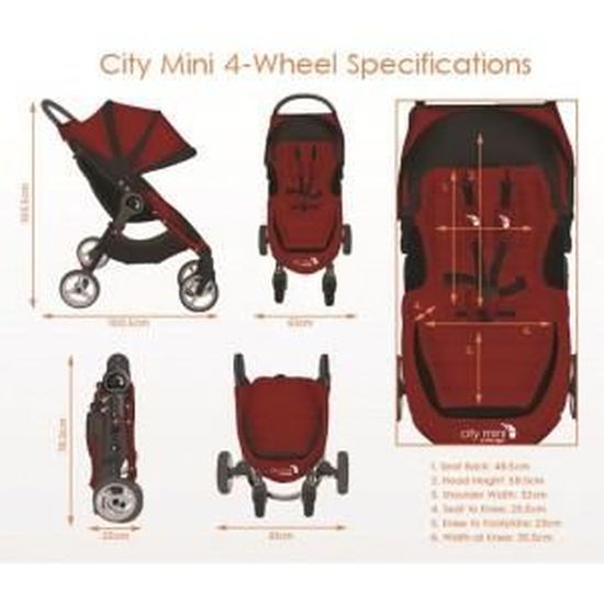 poussette baby jogger city mini 4 roues