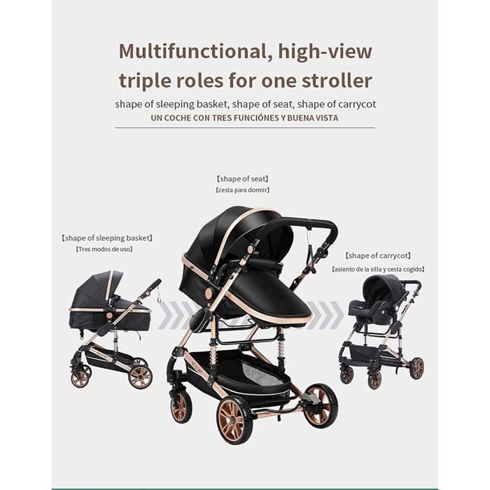 Ensemble Poussette Et Accessoires Pour Poupée - Jeu D'imitation Bébé, Berceau, Chaise Haute, Balançoire
