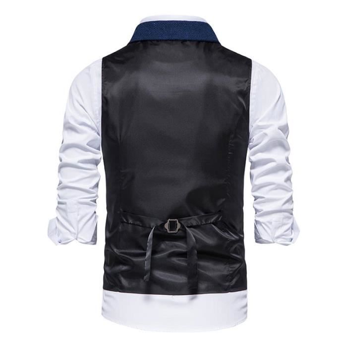 Gilet de costume pour homme avec col en V double boutonnage fin pour mariage, affaires, formel et décontracté, Army Gn., S Gilet de costume pour homme avec col en V double boutonnage fin pour mariage, affaires, formel et décontracté, Army Gn., S