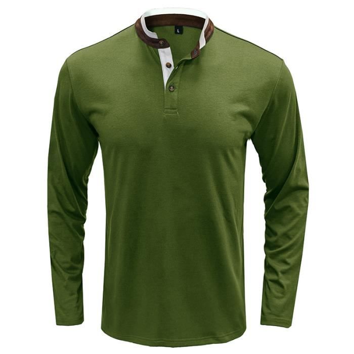 T-shirt Col Roulé Homme Manches Longues Coupe Ajustée - Pull Thermique Doux Et Confortable Marron Foncé L