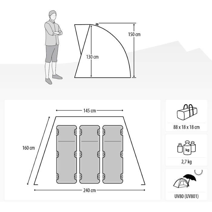 Qeedo Quick Bay Pro Tente de Plage (Quick-Up-System), avec Protection ...