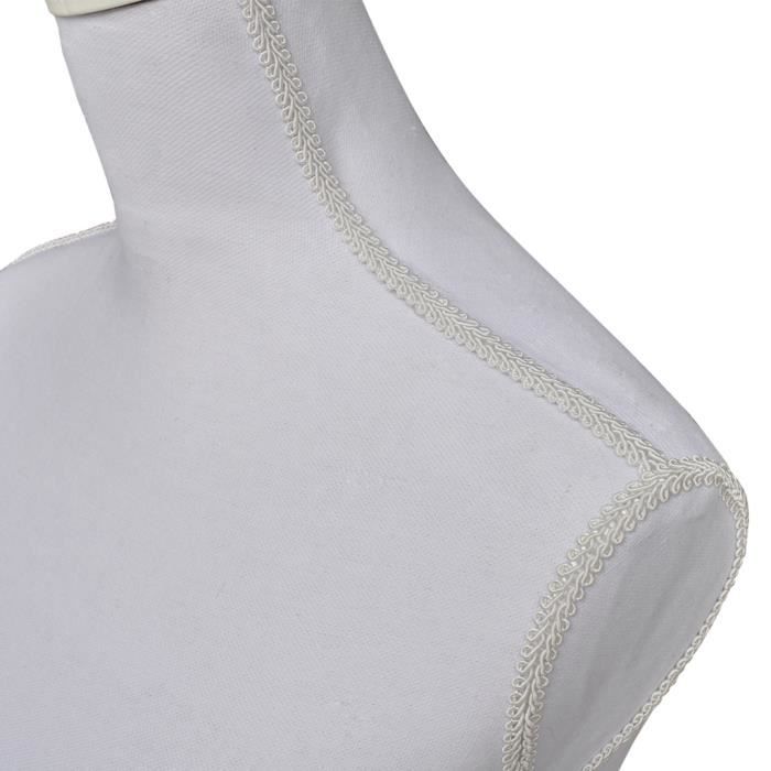 HOMCOM Mannequin de couture Mannequin femme réglable de 130 à 168 cm avec trépied en bois 50 épingles de couleurs pour photographie de mode exposition de vêtements Blanc