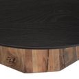 Table basse ronde en bois recyclé noir - MACABANE ANDREA - 90x90cm-2