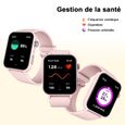 Montre Connectée Femme Appel SmartWatch de Fitness Blackview Tracker d'Activit pour Android iOS Samsung XIAOMI Iphone Rose-2