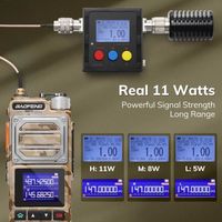 BAOFENG Lot De 2 Appareils Radio Portatifs UV 25 Tri Power 11 W Longue Distance Recepteur Uhf Vhf Fm Air Batterie 5200 Mah Col Cygne Tactique Et Antenne Fouet Haut Parleur Microphone Cable 1166791640
