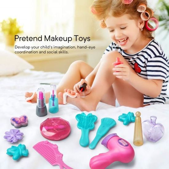 Coiffeuse Enfant 2-en-1 Avec Valise – Faux Maquillage Lumineux Et Sonore – Jeu D’imitation Dès 3 Ans Pour Fille