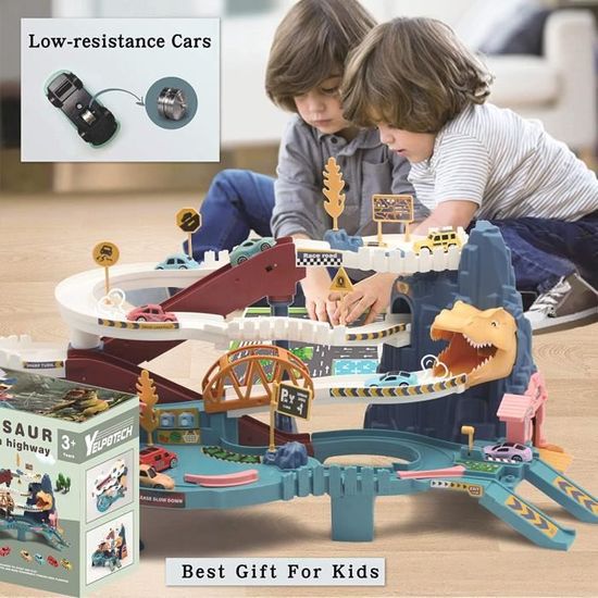 Circuit Dinosaure Escalade Avec Lumière Et Musique – Voiture Jouet Escaladeur Pour Enfants