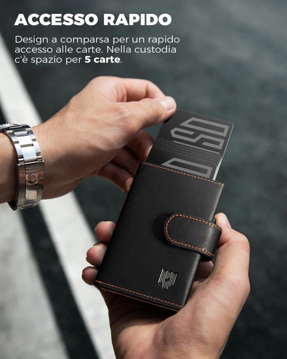 Porte Carte Rfid Homme DODENSHA Porte Carte Credit Homme, Portefeuille RFID Homme, Portefeuille Porte-Cartes Cuir, Porte Carte Bancaire Avec 1 Compartiment Pour Espèces, 1 étui En Métal Pop Up Pour 8 à