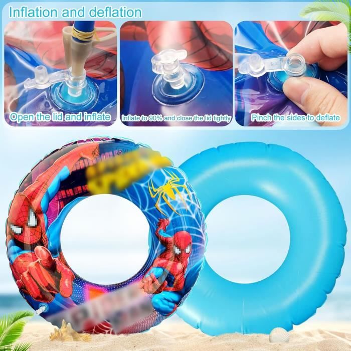 JOYIN Bouée Gonflable de Tube (Paquet de 3) avec Peinture de Fruits d'Été, Kiwi, Citron et Pastèque, Anneau de Natation, Radeau Gonflable, Décoration pour Fête de Piscine