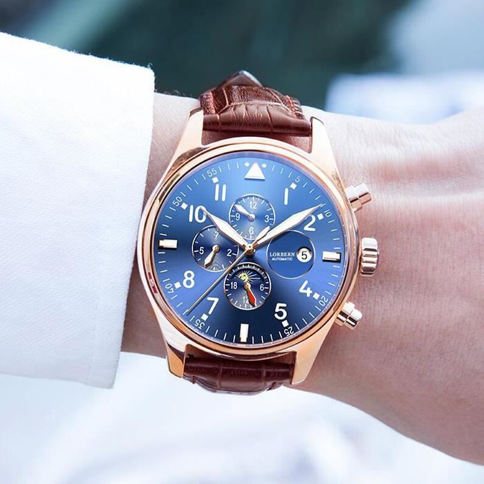 Montre Homme Luxe Automatique Montre m canique Suisse LORBERN