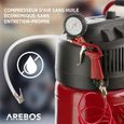 AREBOS Compresseur d'air | avec kit d'accessoires 13 pièces | mobil | Sans huile | Arrêt automatique | Capacité 50 l-3