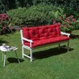 Beautissu Coussin banc Flair BR 120x50x50cm - Rouge - Coussin pour banc de jardin, terrasse, balcon - balancelle-3