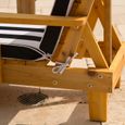 Kidkraft - Chaise longue d'extérieur en bois pour enfant avec parasol et coussin-3