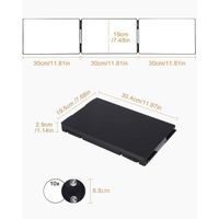 Miroir 3 Faces LED 360° Pour Rasage & Maquillage | Pliable Avec Crochet - Noir | Angle Mort Inclus | 19.5cm