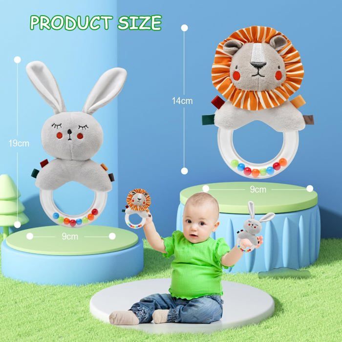 Cube D’activité LEADSTAR – Jouet Sensoriel Bébé 0-12 Mois – Hochet, Miroir, Papier Froissé, Couineur Et Anneau De Dentition – Berceau, Poussette, Siège Auto