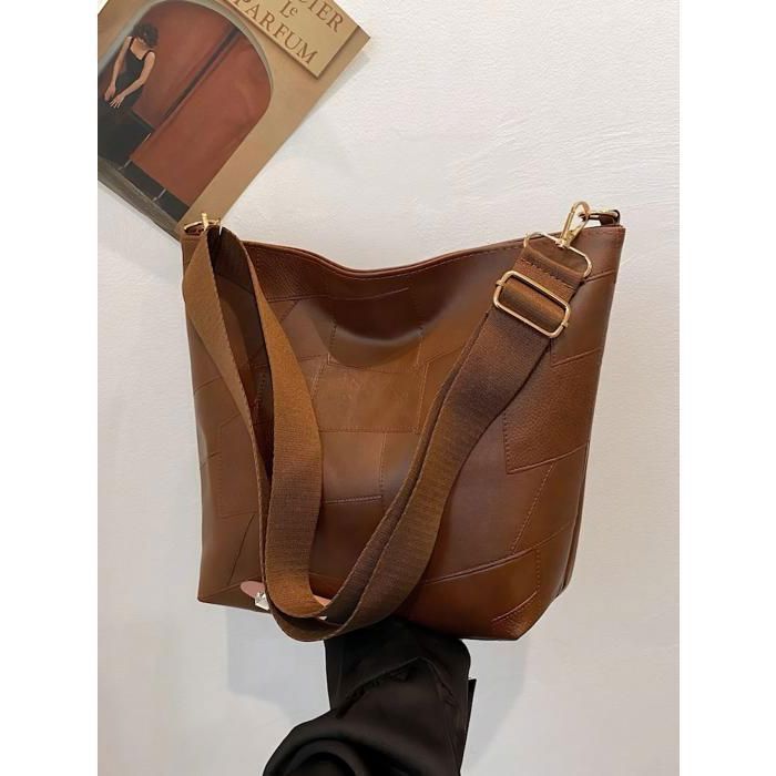 Chanel Sac A Main Sac à Bandoulière Marron En Cuir PU Pour Femme Grande Capacité Avec Sac Besace Femme Bandouliere