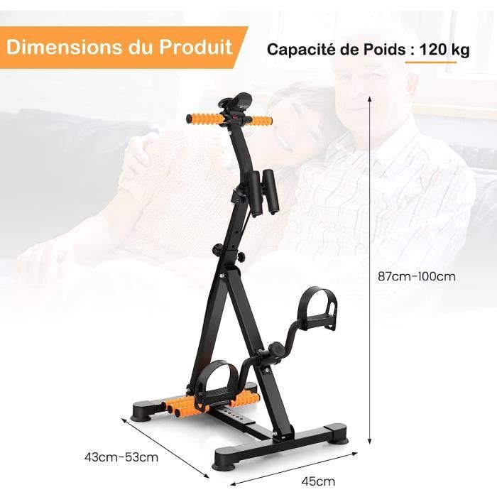 Vélo D’appartement GYMAX – Pédalier Pour Bras Et Jambes, Massage Inclus, 2 Personnes, Résistance Réglable