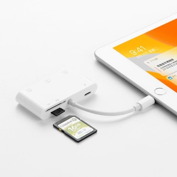 Accessoires Téléphone,adaptateur USB Lightning OTG Hub pour tablette iPad  Air 2 3 Pro mini 4 5 10.2 9.7 10.5 - Type Argent - Cdiscount Téléphonie