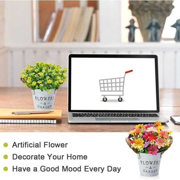 Herbe Artificielle en Pot 119,4 cm Roseaux Artificiels Lot de 2 Fausse Plante Artificielle pour Intérieur et Extérieur, Jardin, Bureau, Décoration de Chambre, Salon, Pendaison de Crémaillère | FR