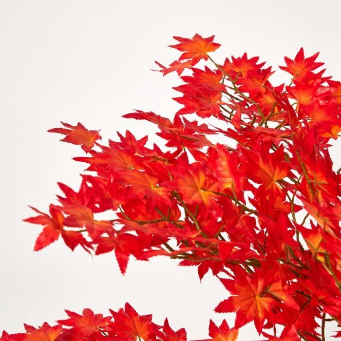 Érable Artificiel Japonais 120 Cm - Pot Inclus, Feuilles Rouges D'automne, Pour Décoration Intérieur/extérieur - 8