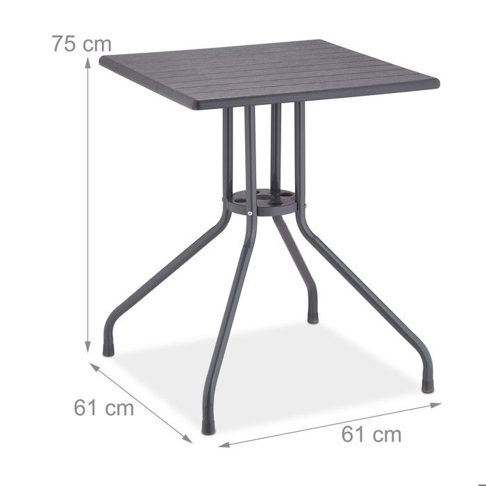 COSTWAY Table de Jardin Carrée 81 CM, Table Extérieure en Verre avec Pieds en Métal, Moderne, Noir, Parfaite pour Terrasse, Jardin, Balcon et Cour COSTWAY Table de Jardin Carrée 81 CM, Table Extérieure en Verre avec Pieds en Métal, Moderne, Noir, Parfaite pour Terrasse, Jardin, Balcon et Cour