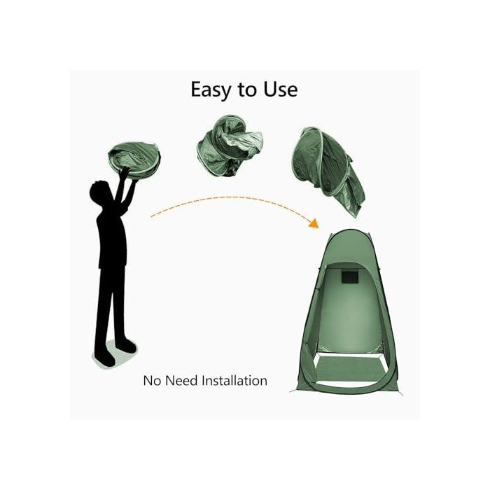 Tente De Douche Pop-up Camping – 120x120x190 Cm, Anti-UV, Toilettes, Cabine De Changement