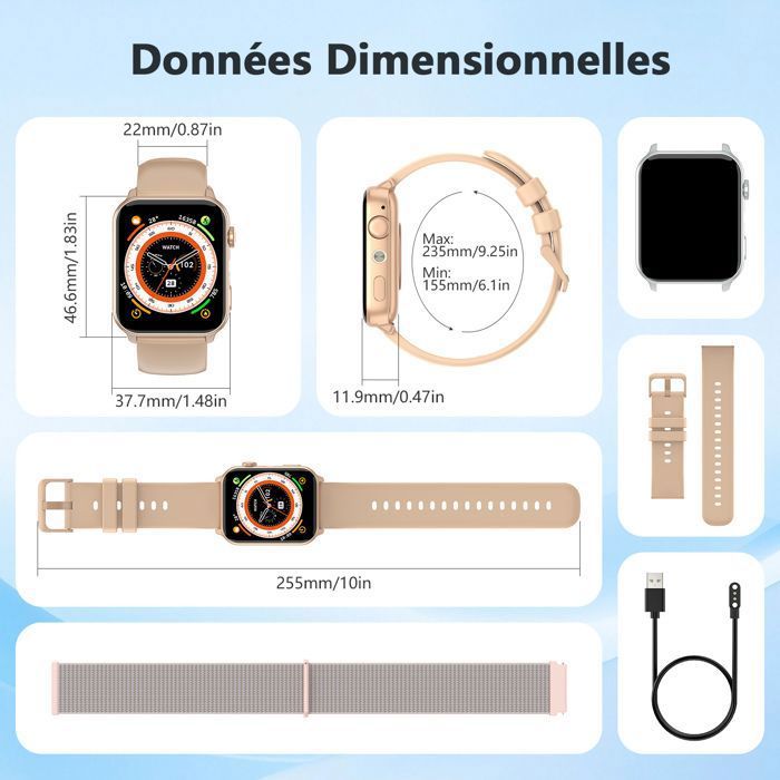 Montre Connectée Femme Appel SmartWatch de Fitness Blackview