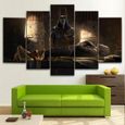 5 peintures sur toile-Impression HD-Décoration murale-Décoration de la maison-Anubis Dieu d'Egypte-cadeau de Noël-150x60cm[322]-0