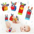 Hochet bébé - jouet eveil bebe montessori - Chaussette bracelet bébé - 0 à 6 Mois-0